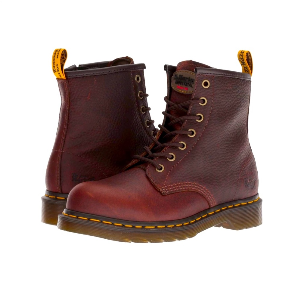 Dr. Martens Womens Work Maple Steal Toe Boot Zip